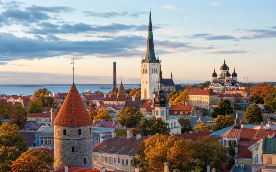 Red roofs, medieval towers and a sea view of Old Tallinn