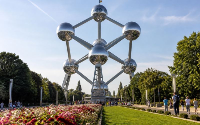 The Atomium Monument and Park in Brussels
