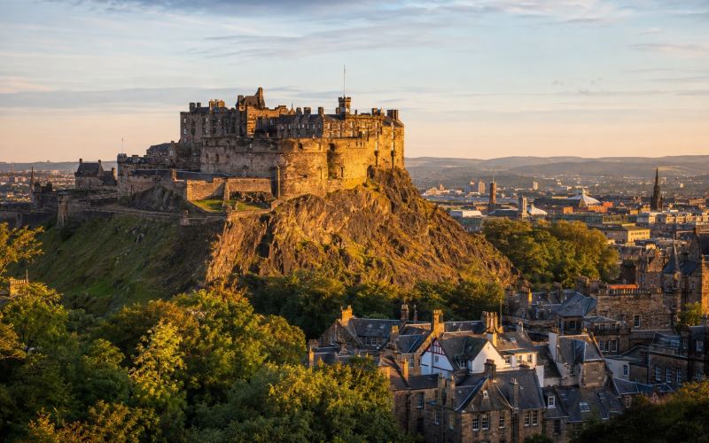 Edinburgh Castle towers over the city's historic centre