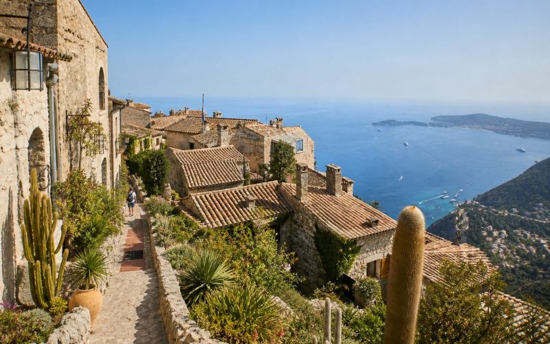 The stone streets of the village of Eze on the Côte d'Azur