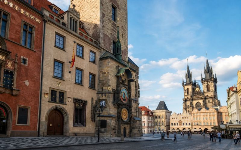 Old Town Square and the Astronomical Clock Tower in Prague