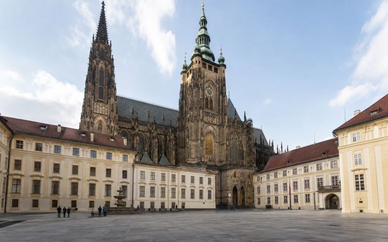 Gothic Cathedral and courtyards of Prague Castle
