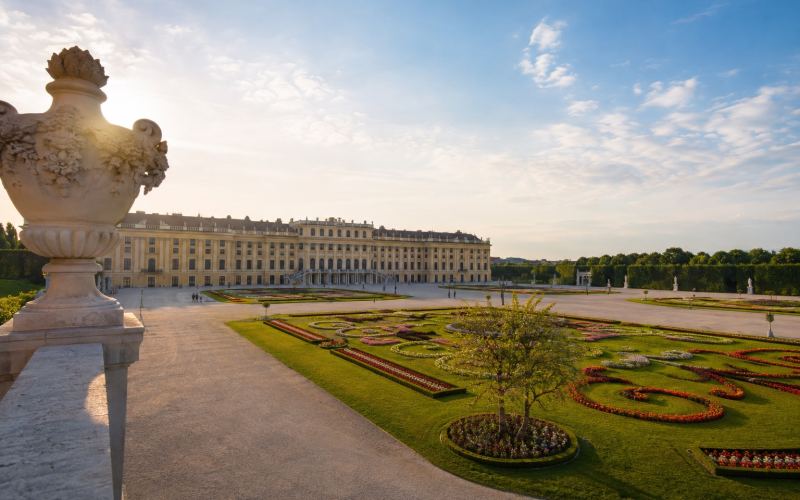 Schönbrunn Palace and formal garden in Vienna