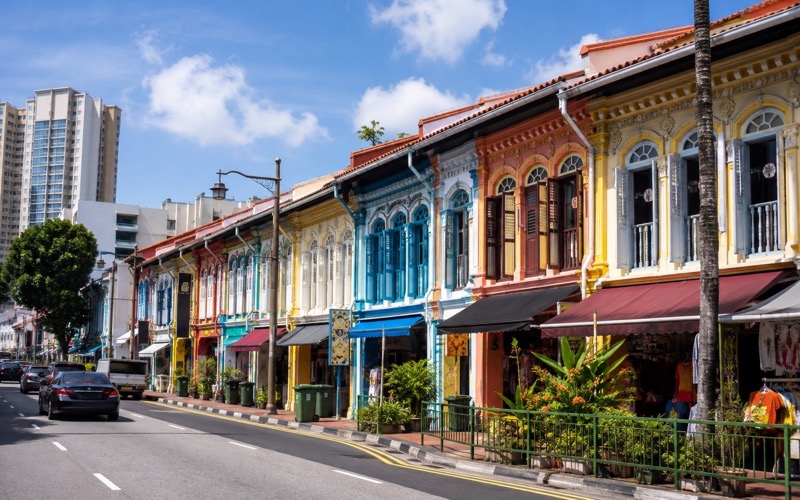 Яркие шопхаусы Little India в Сингапуре