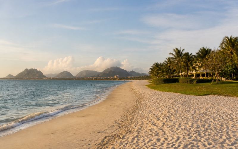 The tranquil Non Nuoc Beach near the Marble Mountains in Da Nang